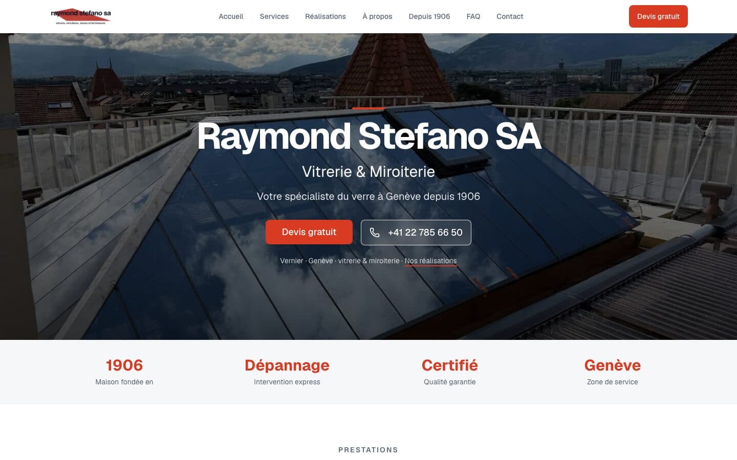 Le site de Raymond Stefano SA, réalisé par Momentum